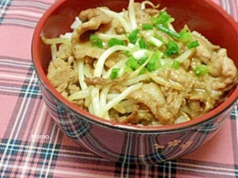 シャキシャキもやしの焼肉丼